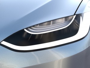 tesla model x silver with interior Modèle 3D