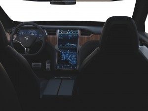 tesla model x silver with interior Modèle 3D