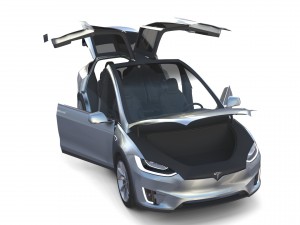 tesla model x silver with interior Modèle 3D
