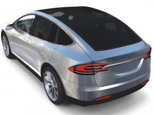 tesla model x silver with interior Modèle 3D