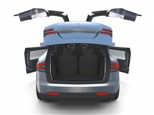 tesla model x silver with interior Modèle 3D