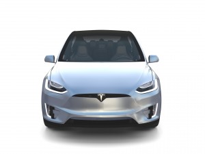 tesla model x silver with interior Modèle 3D