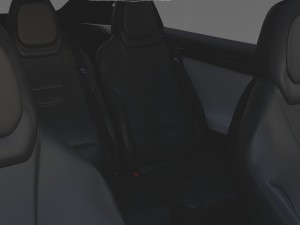 tesla model x silver with interior Modèle 3D