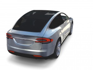 tesla model x silver with interior Modèle 3D