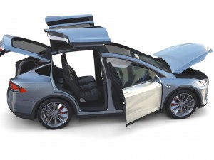 tesla model x silver with interior Modèle 3D
