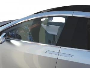 tesla model x silver з салоном 3D Модель