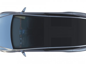 tesla model x silver with interior Modèle 3D