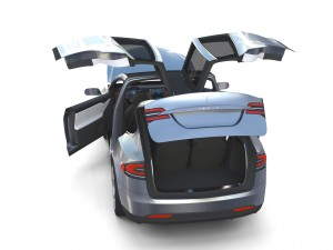 tesla model x silver with interior Modèle 3D