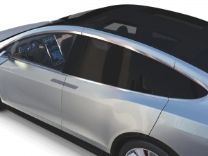 tesla model x silver with interior Modèle 3D