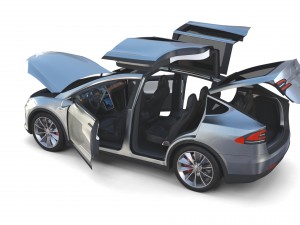 tesla model x silver with interior Modèle 3D