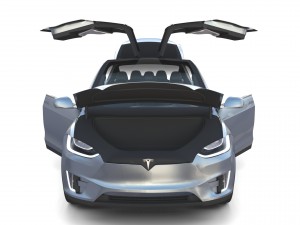 tesla model x silver with interior Modèle 3D