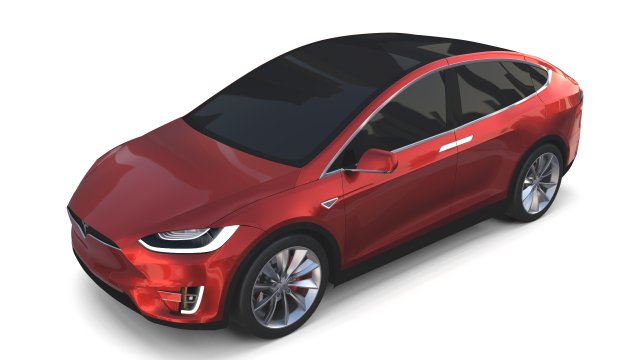 tesla model x red 3D Model .c4d .max .obj .3ds .fbx .stl .blend 