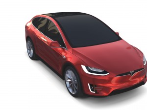 tesla model x red 3D Model