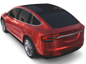 tesla model x red 3D Model