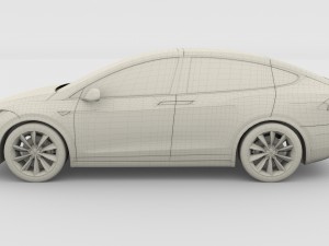 tesla model x red 3D Model