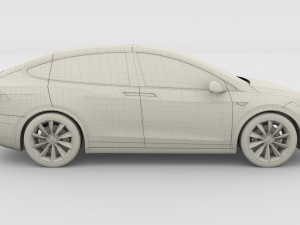 tesla model x red 3D Model