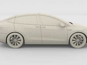tesla model x red 3D Model