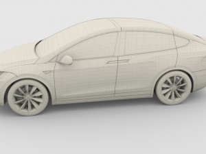 tesla model x red 3D Model