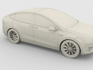 tesla model x red 3D Model