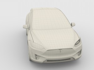 tesla model x red 3D Model