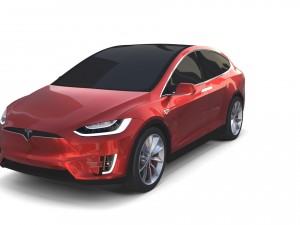 tesla model x red 3D Model