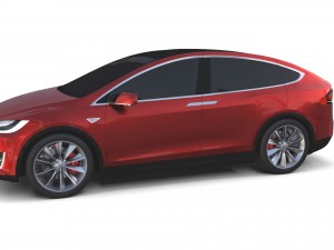 tesla model x red 3D Model