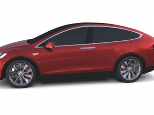 tesla model x red 3D Model