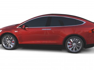 tesla model x red 3D Model