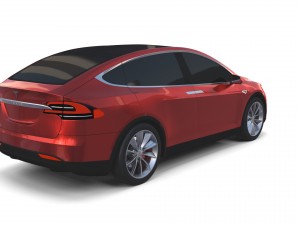 tesla model x red 3D Model