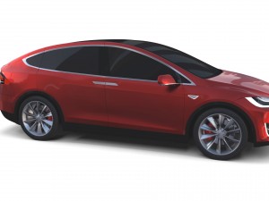 tesla model x red 3D Model