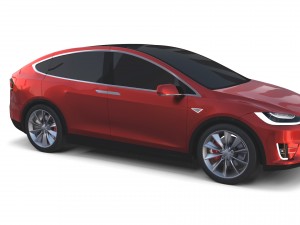 tesla model x red 3D Model