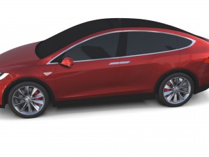 tesla model x red 3D Model