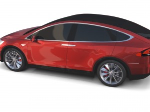 tesla model x red 3D Model