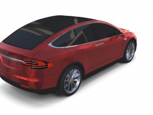 tesla model x red 3D Model
