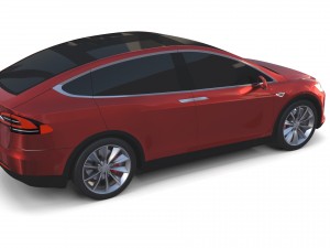 tesla model x red 3D Model