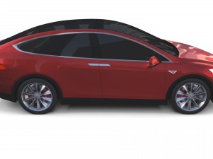 tesla model x red 3D Model