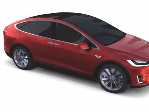 tesla model x red 3D Model