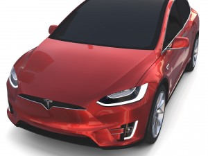 tesla model x red 3D Model