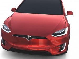 tesla model x red 3D Model
