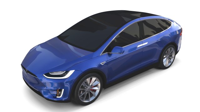 tesla model x blue 3D-Modell .c4d .max .obj .3ds .fbx .stl .blend 