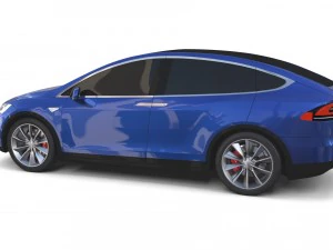 modello tesla x blu Modello 3D