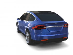 modello tesla x blu Modello 3D