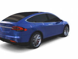 tesla model x blue 3D-Modell