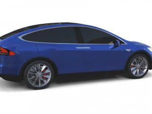 modello tesla x blu Modello 3D