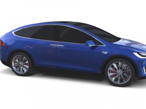 tesla model x blue 3D-Modell