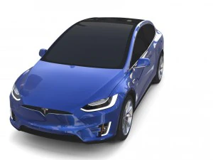 modello tesla x blu Modello 3D