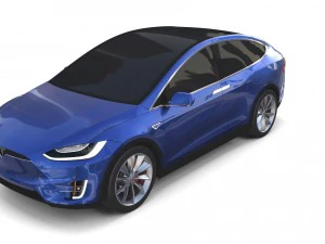 modello tesla x blu Modello 3D