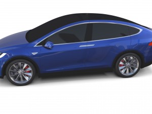 tesla model x blue 3D-Modell