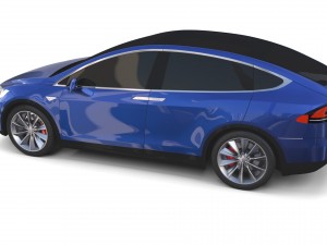 tesla model x blue 3D-Modell