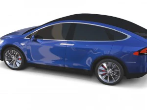 modello tesla x blu Modello 3D